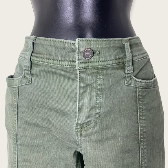 WHBM Blanc Olive Green Slim Ankle Utility Jeans Size 6R - Picture 4 of 10